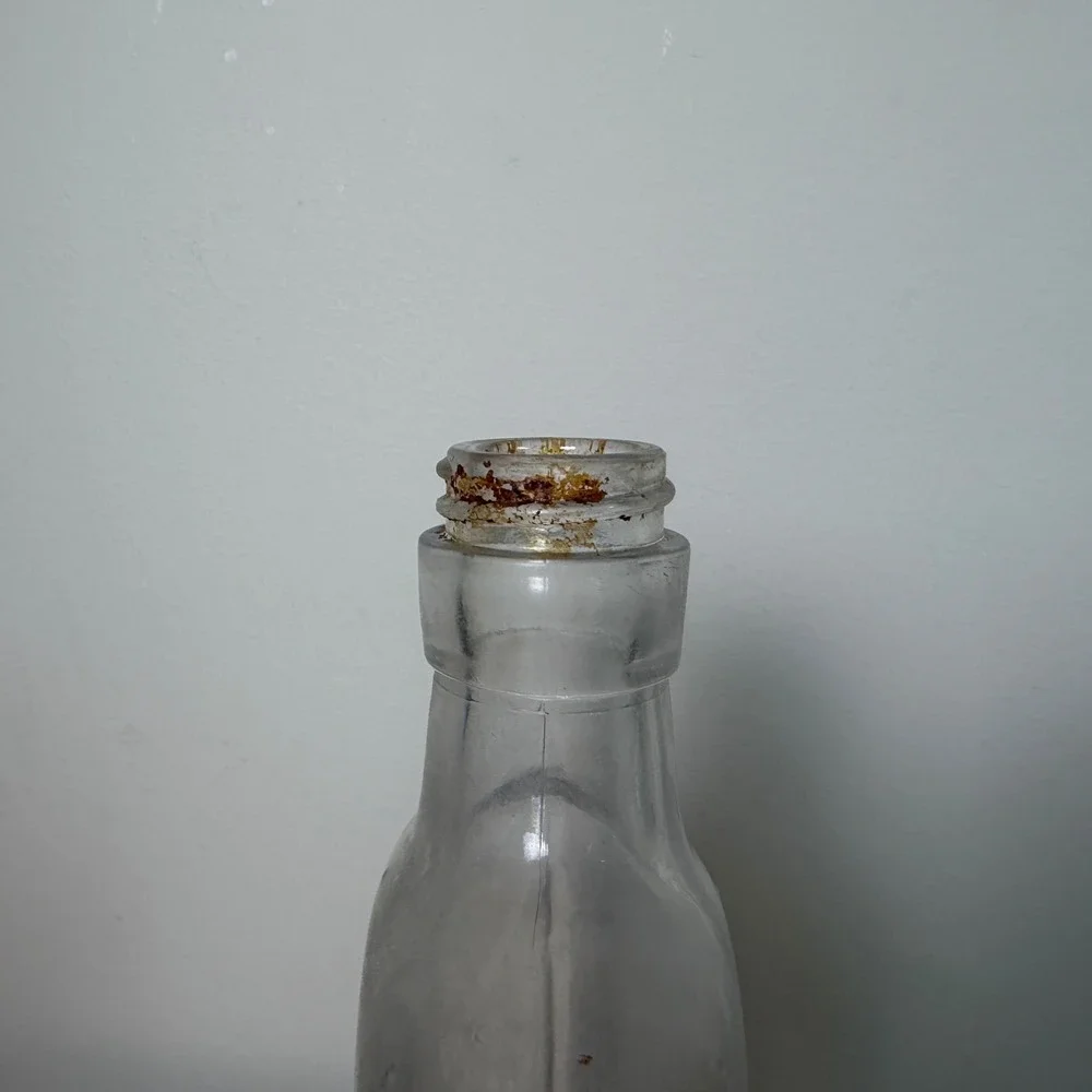 Vintage Glass Bottle Trio Amber and Clear Apothecary Medicine Bottles Set of 3